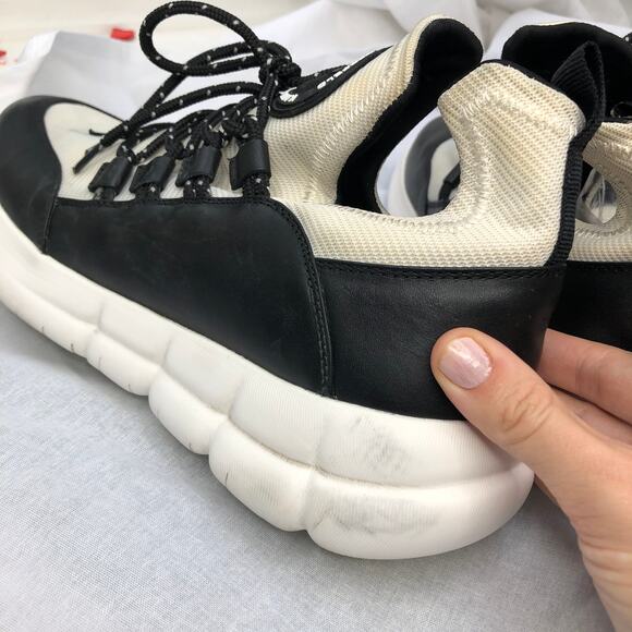 Karl Lagerfeld Sneakers Black White Mesh LeatherIiconic Street Style 10 - Picture 7 of 13